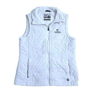 Bandon Dunes Womens Medium White Quilted Full Zip Straight Down Golf Vest Jacket